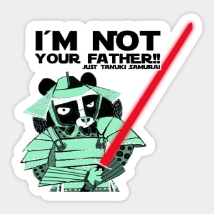 Tanuki I´m not your father black Sticker